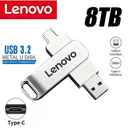 Lenovo 64TB USB 3.2 Flash Drive U Disk Type-C Interface High Speed 1TB