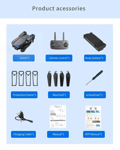 E99Pro RC Drone 4K Professinal With 1080P Wide Angle HD Camera