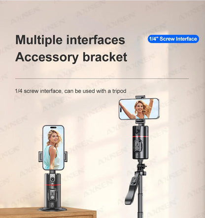 P02 Auto Face Tracking Stand 360° Rotation Phone Holder Desktop