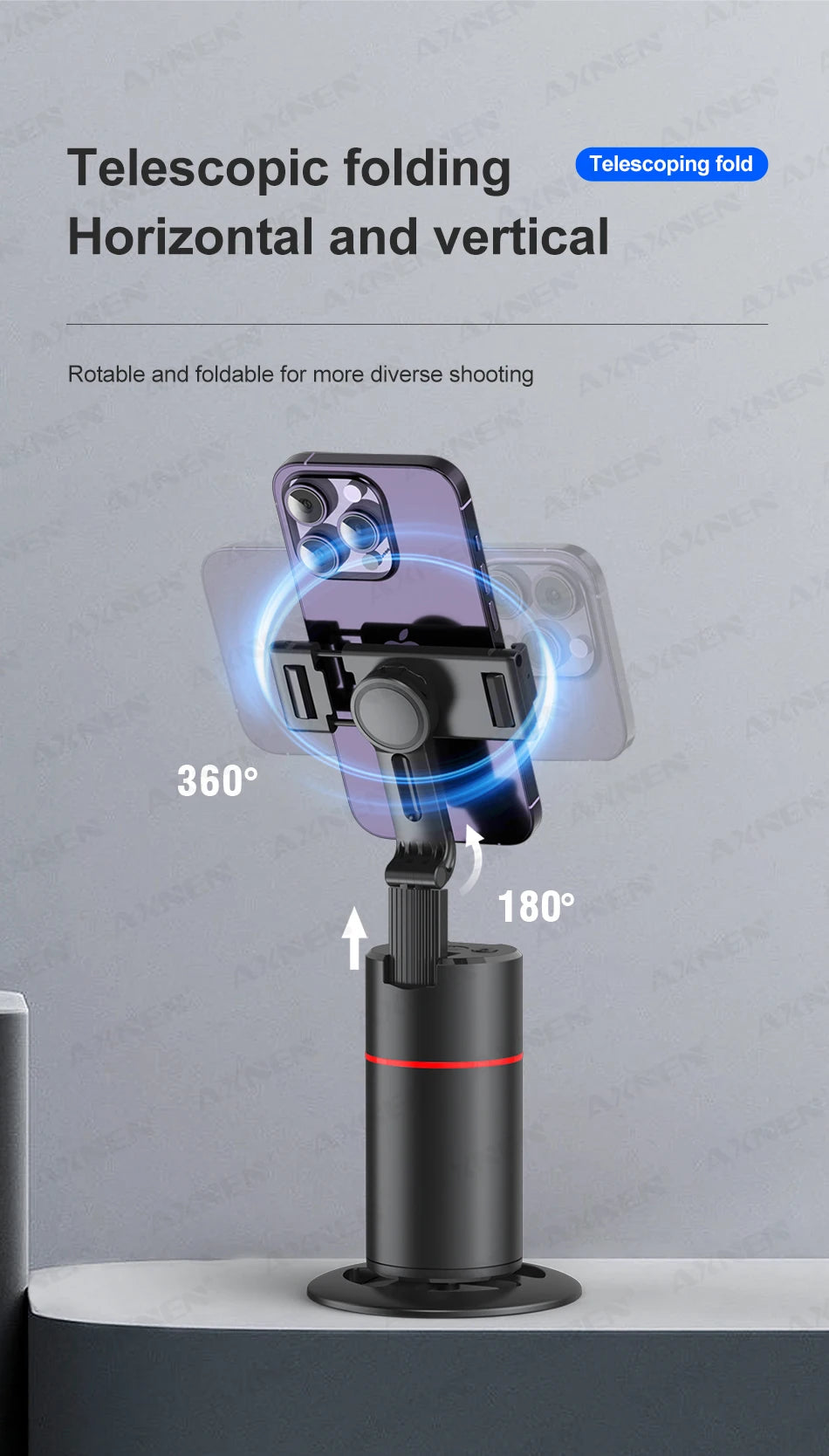 P02 Auto Face Tracking Stand 360° Rotation Phone Holder Desktop