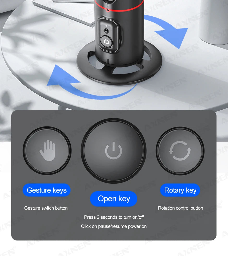 P02 Auto Face Tracking Stand 360° Rotation Phone Holder Desktop