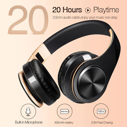 Men Gift Gold Wireless Headphones Bluetooth