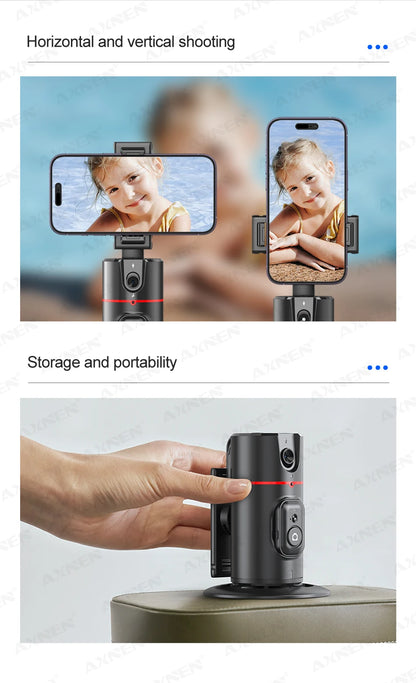 P02 Auto Face Tracking Stand 360° Rotation Phone Holder Desktop