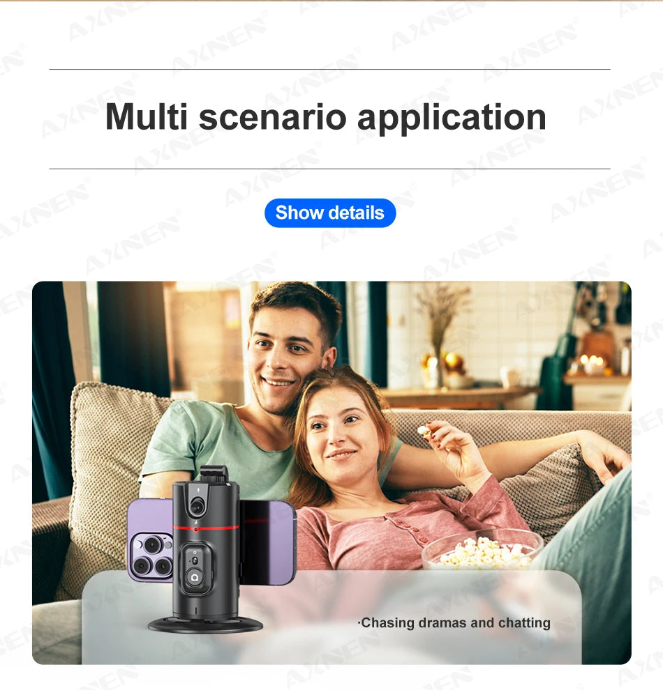 P02 Auto Face Tracking Stand 360° Rotation Phone Holder Desktop