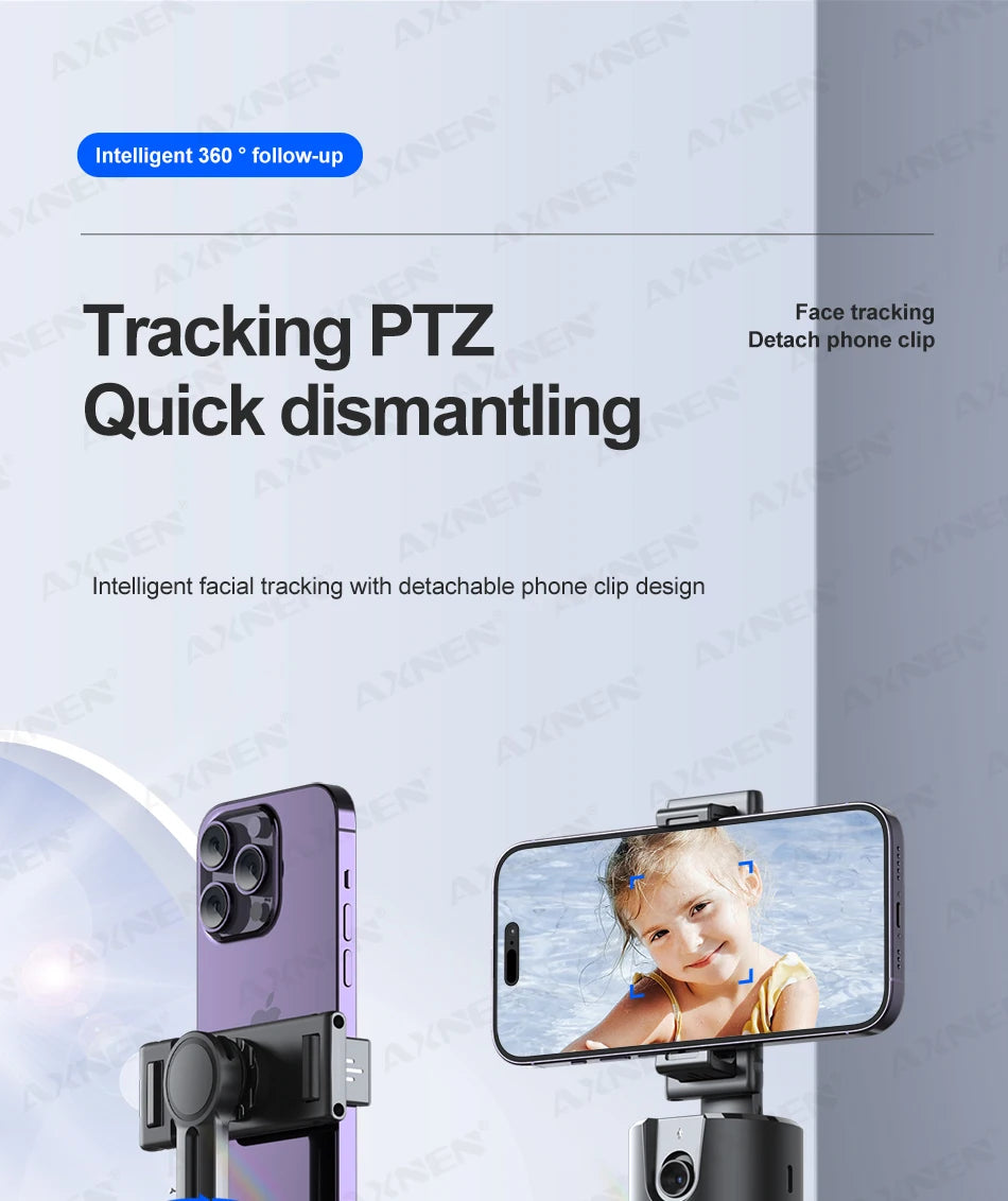 P02 Auto Face Tracking Stand 360° Rotation Phone Holder Desktop