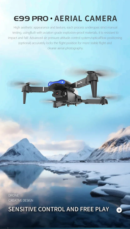 E99Pro RC Drone 4K Professinal With 1080P Wide Angle HD Camera