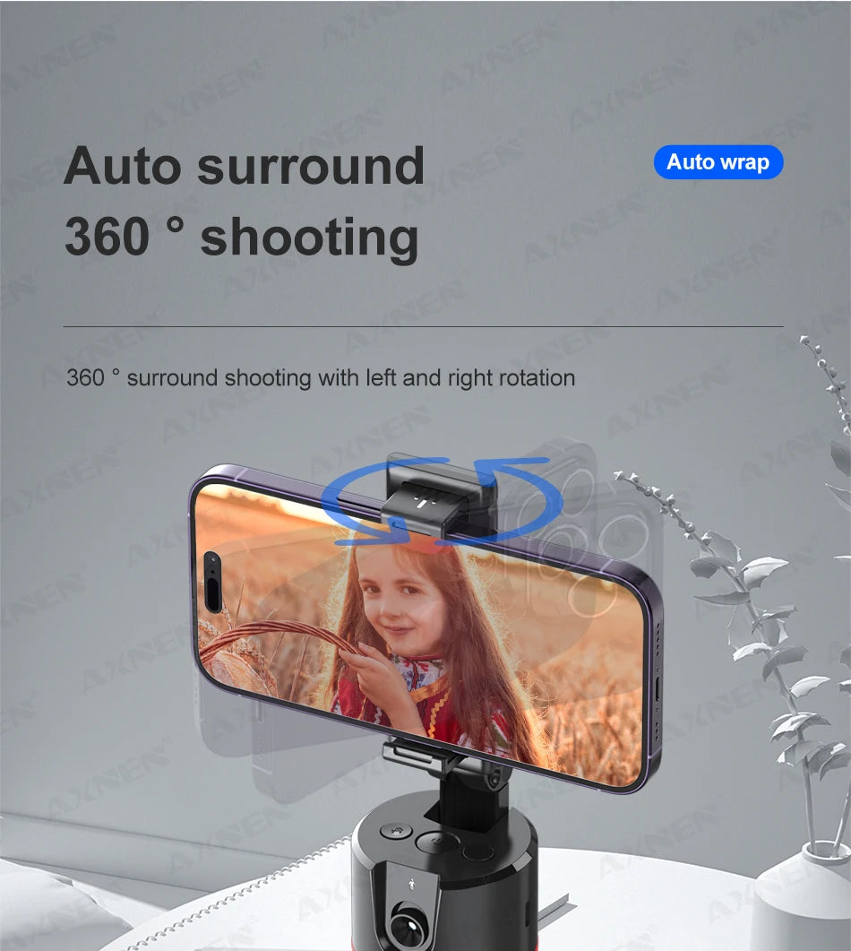 P02 Auto Face Tracking Stand 360° Rotation Phone Holder Desktop