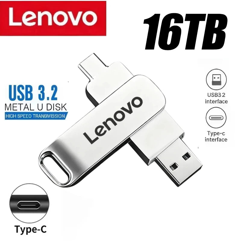 Lenovo 64TB USB 3.2 Flash Drive U Disk Type-C Interface High Speed 1TB