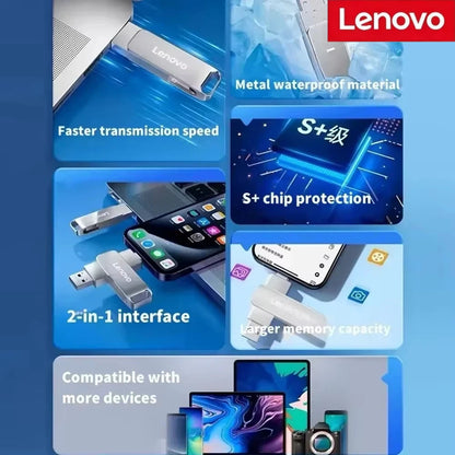 Lenovo 64TB USB 3.2 Flash Drive U Disk Type-C Interface High Speed 1TB