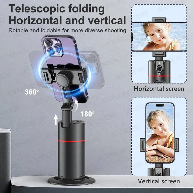 P02 Auto Face Tracking Stand 360° Rotation Phone Holder Desktop