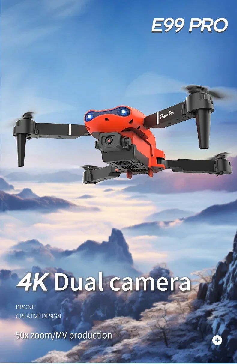 E99Pro RC Drone 4K Professinal With 1080P Wide Angle HD Camera