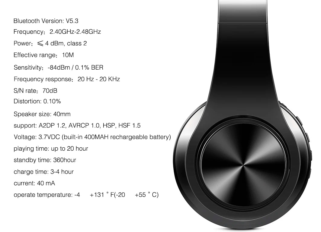 Men Gift Gold Wireless Headphones Bluetooth